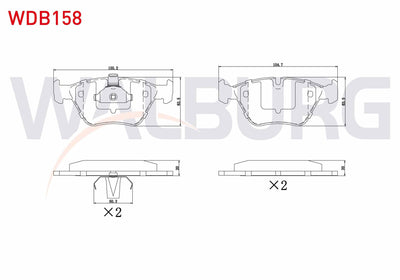 WALBURG WDB158 Brake Pad Front BMW 5 Series (E39) 525 D 1995-2003 / (E39) 520 i 1995-2003 / (E39) 523 i 1995-200 — Brake Pads