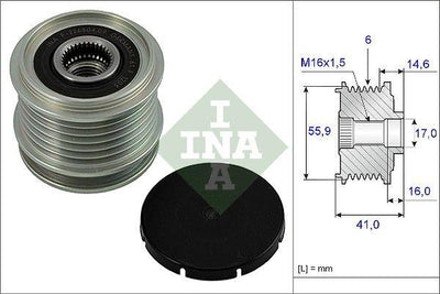 INA 535001010 Alternator Pulley 97-05 Golf.4-Octavia 1.9Tdi — Starting & Charging