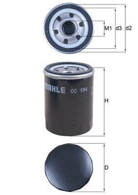 Mahle OC194 Oil Filter Doblo Albea Palio Bravo Marea Punto Astra F Combo Corsa A B Vectra Civic — Oil Filters