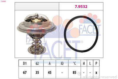 Facet 7.8989 Thermostat 82°C Discovery 4 L319 Range Rover IV L405 Sport L320 / L494 09-18 — Water Pump & Thermostat
