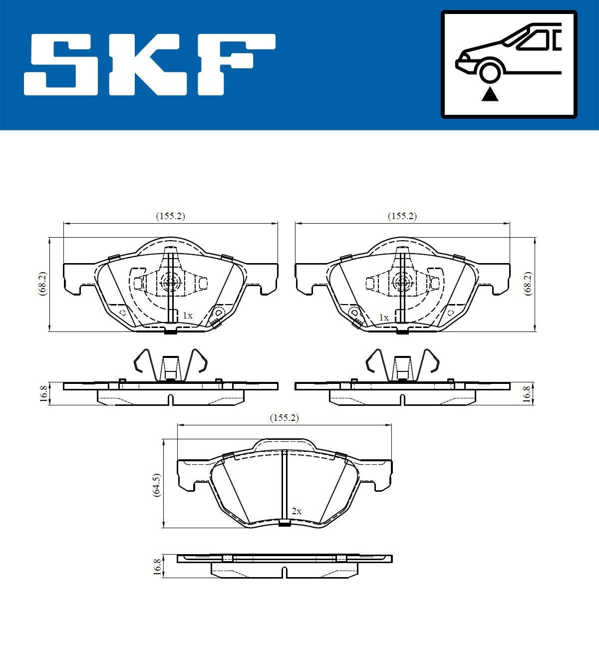 SKF VKBP80518A Brake Pad Front 03 > Accord 2.0-2-4 — Brake Pads