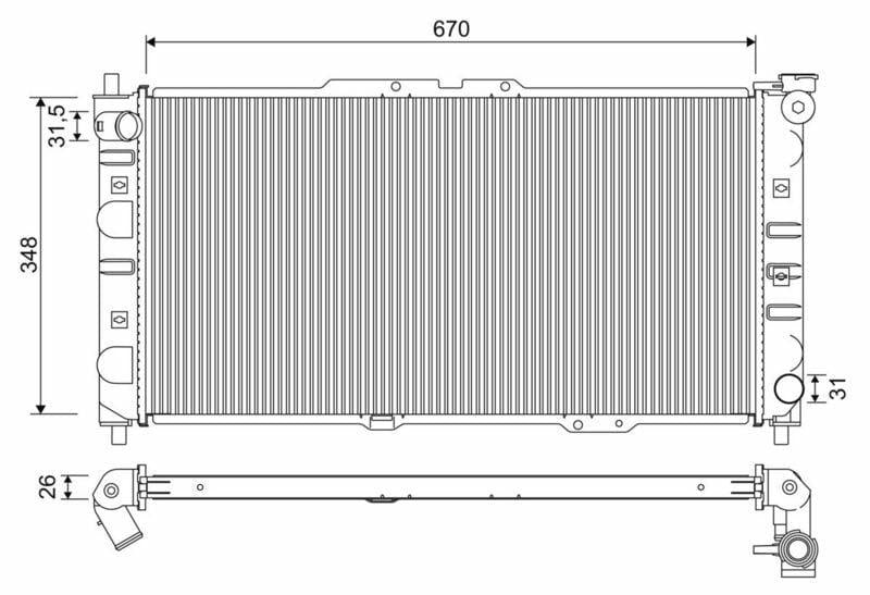 VALEO 701350 Aluminum Radiator for 1995-1997 Mazda 323 1.5-1.8 16V — Radiators & Fans