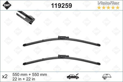 Valeo 119259 Wiper Blade Set 55 + 55Cm 05-09 AI.A6 Flat Blade — Wipers
