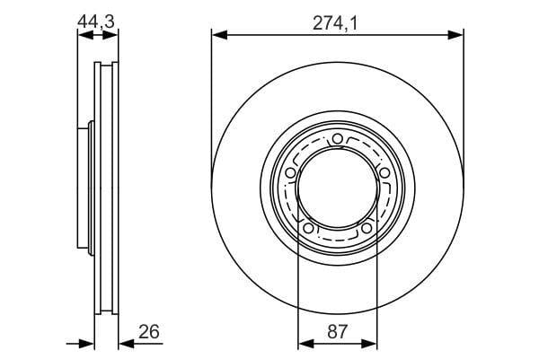 BOSCH Disc Brake - Compatible with Starex H100 — Brake Rotors & Drums