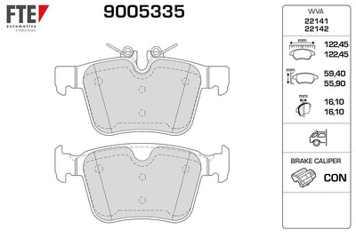 Fte 9005335 Brake Pad Rear Evoque 12-18 Discovery Sport 15-/ Xe Range 15-Xf 16-E-Pace 17 — Brake Pads
