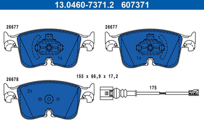 ATE 13.0460-7371.2 Brake Pad Front Golf Wııı A3 Cupra Formentor > — Brake Pads