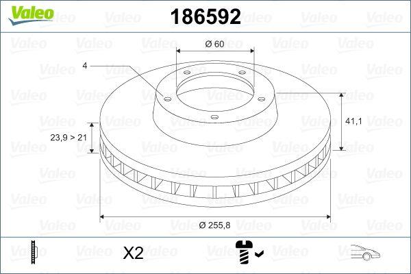 Valeo 186592 Disc Front Astra.G 1.4-1.6 | 1 Piece