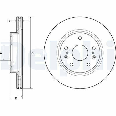 Delphi BG4764C Disc Brake - Ventilated Type for 15 Vitara/SX4 — Brake Rotors & Drums