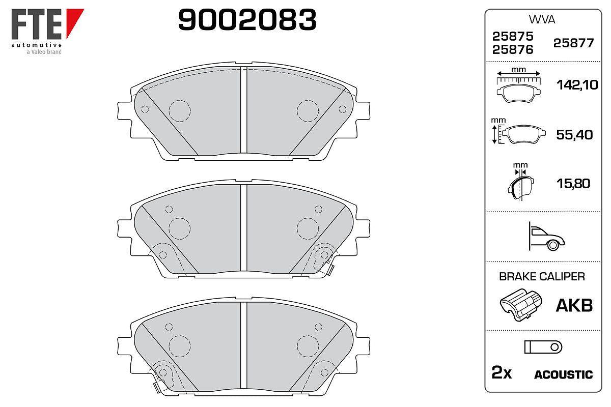 Fte 9002083 Brake Pad Front Mazda CX-3 15- Mazda 3 13- — Brake Pads