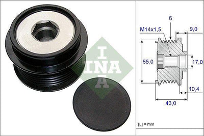 INA 535020810 Alternator Pulley 09-Avensis-Verso 1.6-1.8-2.0 — Starting & Charging