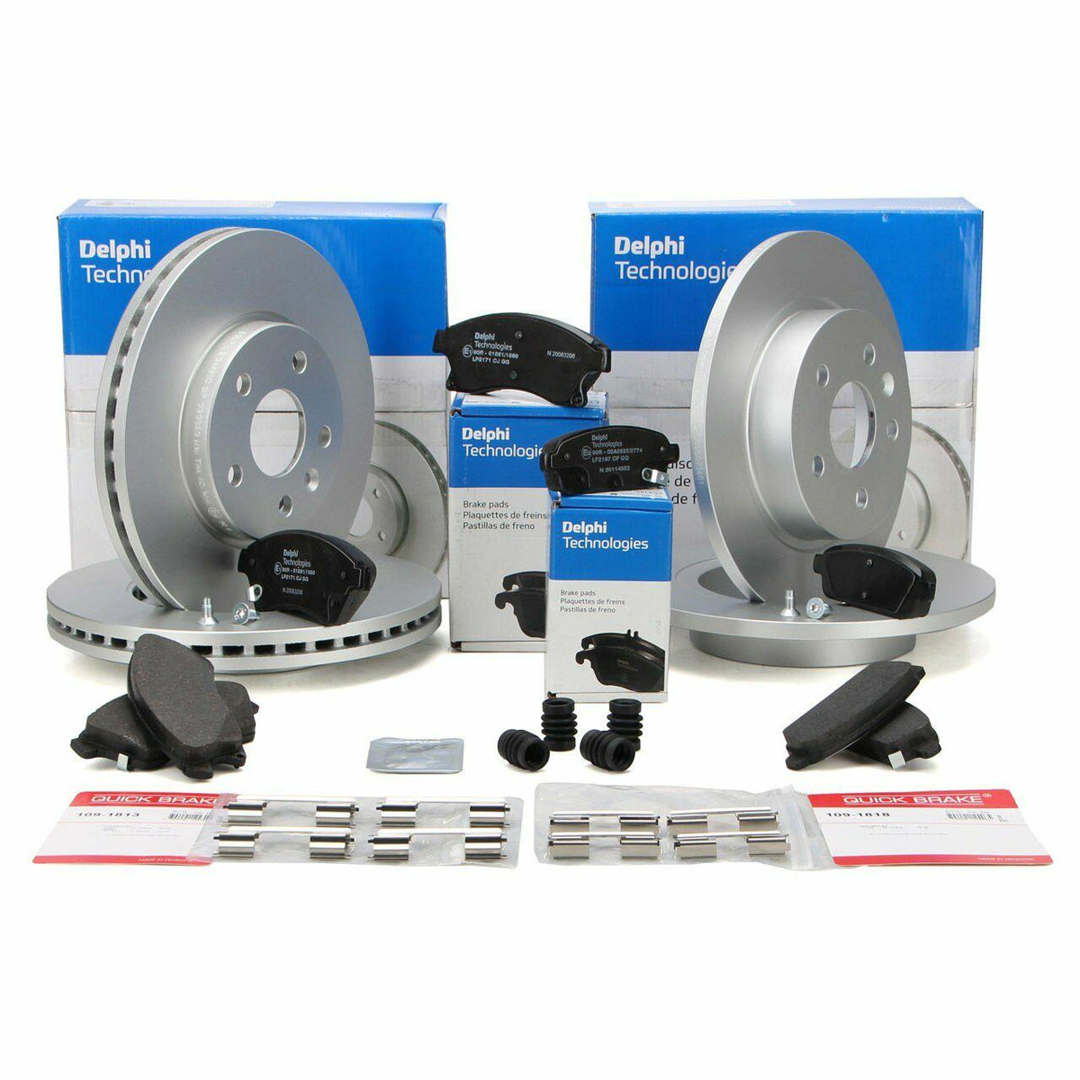 Delphi Opel Astra J Brake Disks & Pads Set - Front & Rear Complete Kit — Brake Rotors & Drums