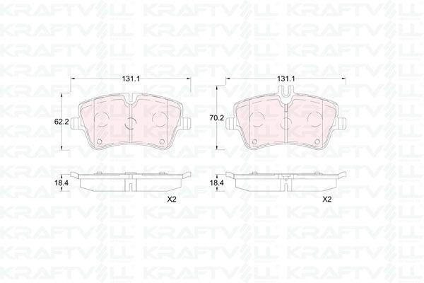 Kraftvoll 07010424 Brake Pad Front W202 93 > 00 W203 00 > 07 Cl203 02 > 08 C209 02 > 09 R171 04 > 11 — Brake Pads