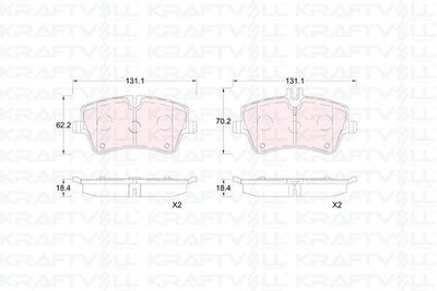 Kraftvoll 07010424 Brake Pad Front W202 93 > 00 W203 00 > 07 Cl203 02 > 08 C209 02 > 09 R171 04 > 11 — Brake Pads