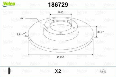 VALEO Brake Discs Rear for Polo, Lupo, Cordoba - 232mm Diameter — Brake Rotors & Drums