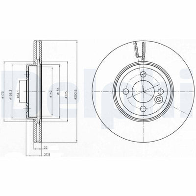 Delphi BG4184 Brake Disc (Twin Pack), Drilled — Brake Rotors & Drums