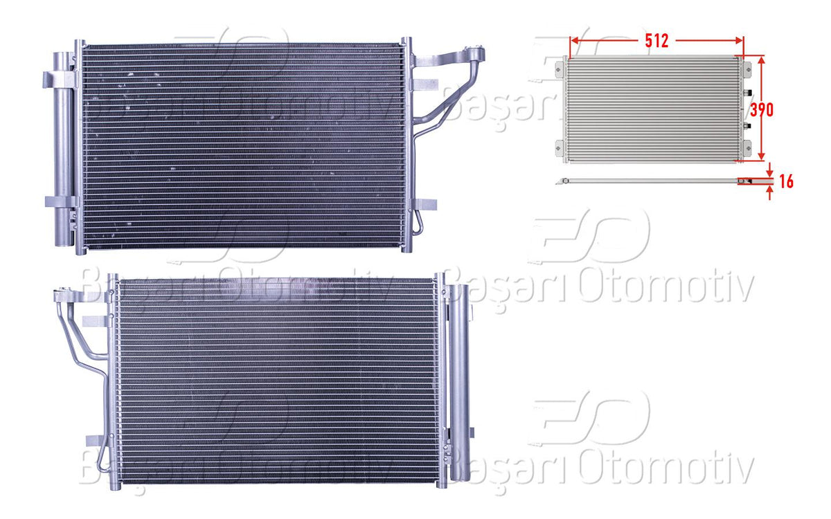 Wisco 3143453-00 A/C Condenser 512X390x16 Hyundai i30 Kia Ceed 1.6 2.0Crdi 07-12 — Condensers & Evaporators