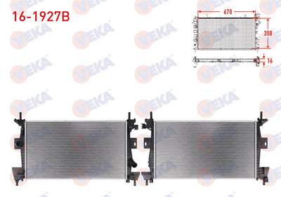 Veka 16-1927B Water Radiator Brazing Ford Focus III 1.6 TI-Vct M-T Ac + /-2011-2015 — Radiators & Fans