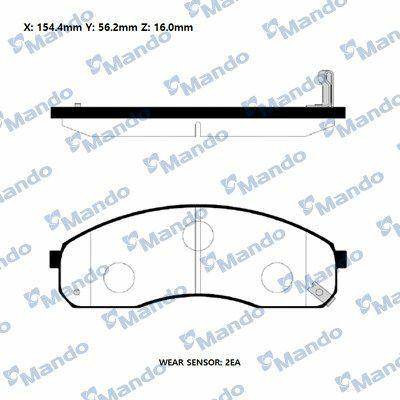 MANDO RMPK13NS Brake Pads Set - For Pregio 96 > 02