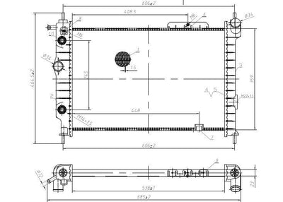 MGA 80155 Water Radiator Automatic Transmission. (Opel: Astra F Nac 1.4 1.6 1.8 2.0 92-98) 538×359×23