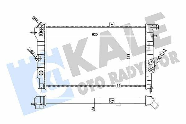 Kale Radiator 356860 - 34mm For Opel Vectra A & Calibra A — Radiators & Fans