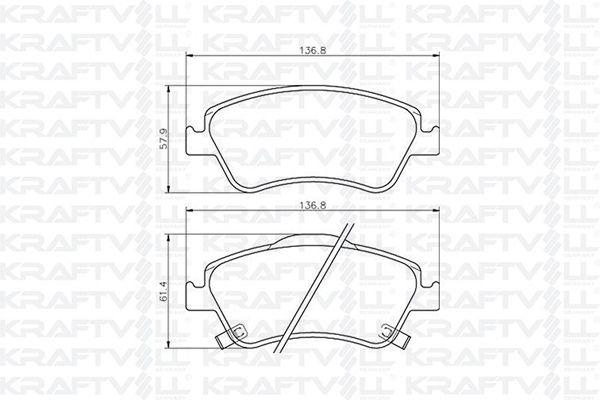 Kraftvoll 07010088 Brake Pad Front Corolla D4d 07-12 Auris D4d 07-12 Corolla 1.4 D4d 2013- — Brake Pads