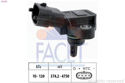 Facet 10.3180 Map Sensor Accent Blue 1.4 Gasoline 2011-> Ix35 1.6 Gasoline 2009->