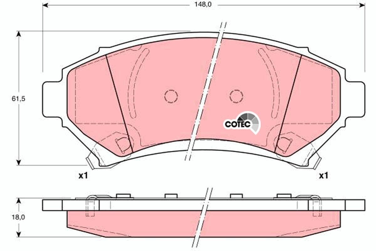 TRW GDB1308 Brake Pad Rear (Opel Sintra 2.2 DTi 2.2 16V 96-99) — Brake Pads