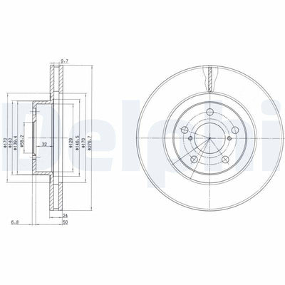 Delphi BG2827C Front Brake Disc Subaru Impreza/Forester/Legacy Coated — Brake Rotors & Drums