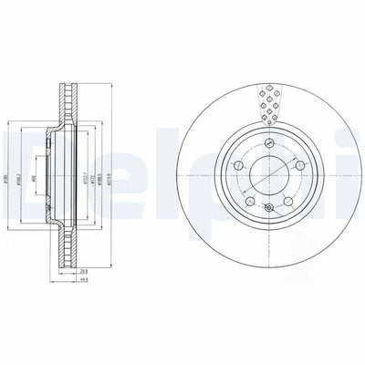 Delphi BG4080C Disc Brake - Ventilated Type for A1, A4 and 2 more models — Brake Rotors & Drums