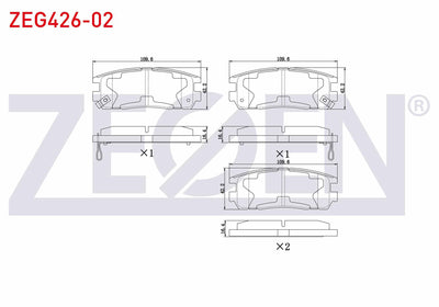 Zegen ZEG426-02 Brake Pad Rear with Wear Indicator Opel Frontera A 2.3 TD 1992-1998 / Frontera A 2.5 Tds 1992-19 — Brake Pads
