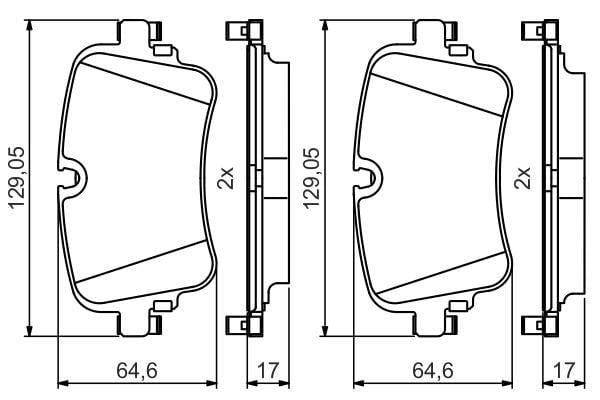 BOSCH 0986495426 Rear Brake Pad Set - Low-Metallic Material for Audi Q7, Q8 & Škoda Superb — Brake Pads