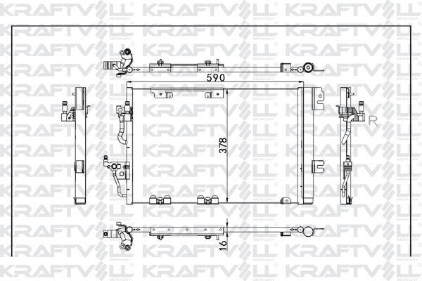 Kraftvoll 08060102 A/C Condenser Astra H Zafira B A16xer Radiator — Condensers & Evaporators