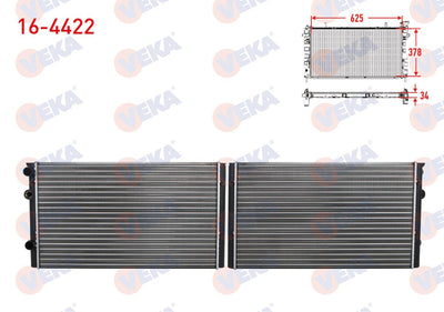 Veka 16-4422 Water Radiator Mechanical Volkswagen Polo (6N1) 1.4 Hb M-T 1994-1999 — Radiators & Fans