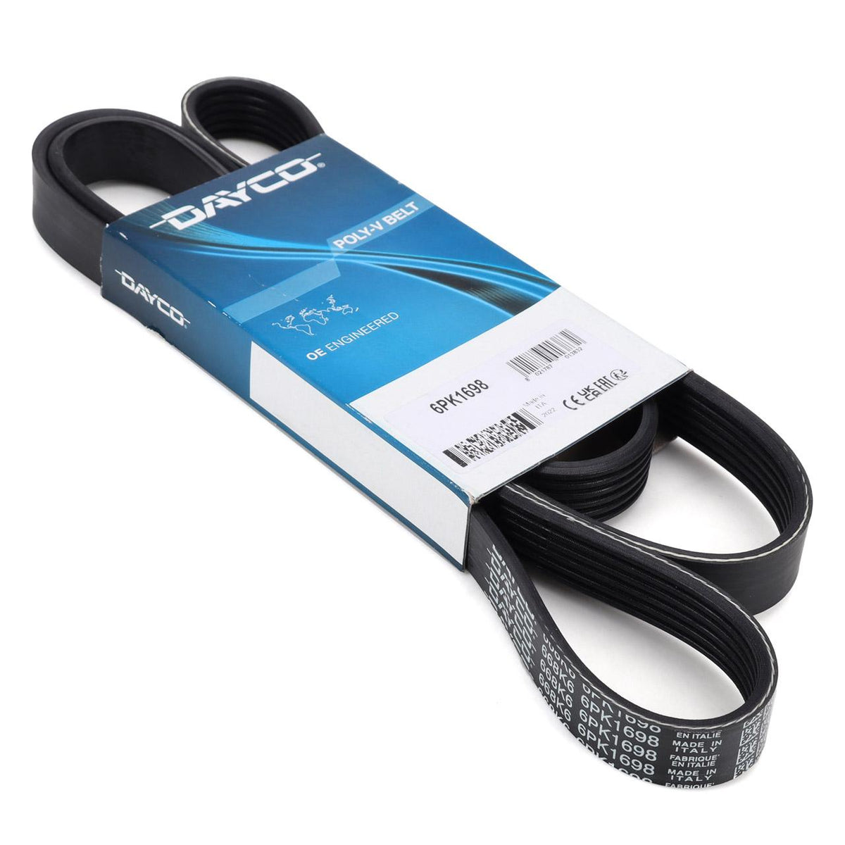 DAYCO 6PK1698 Serpentine Belt - Fits Audi 100, Golf V, Jetta III — Belts