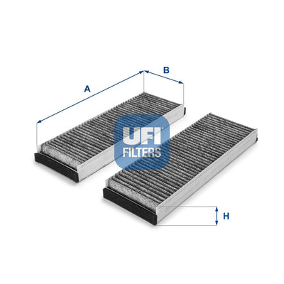 Ufi 54.153.00 Cabin Air Filter with Carbon Twin Audi A6 02-2.0-2.7-3.0 TDI — Air & Cabin Filters