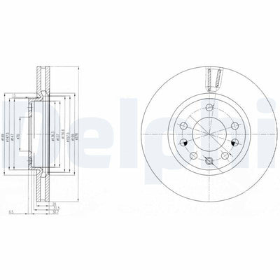 Delphi BG4149 Brake Disc (Twin Pack), Drilled — Brake Rotors & Drums