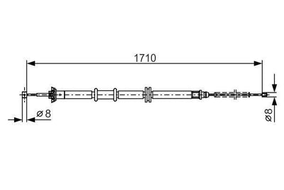 BOSCH Handbrake Cable Rear Right Fiorino — Brake Cables & Hardware