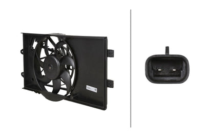 Hella 8EW366421-111 Radiator Fan Motor + Shroud Corsa D 102W 336mm — Radiators & Fans