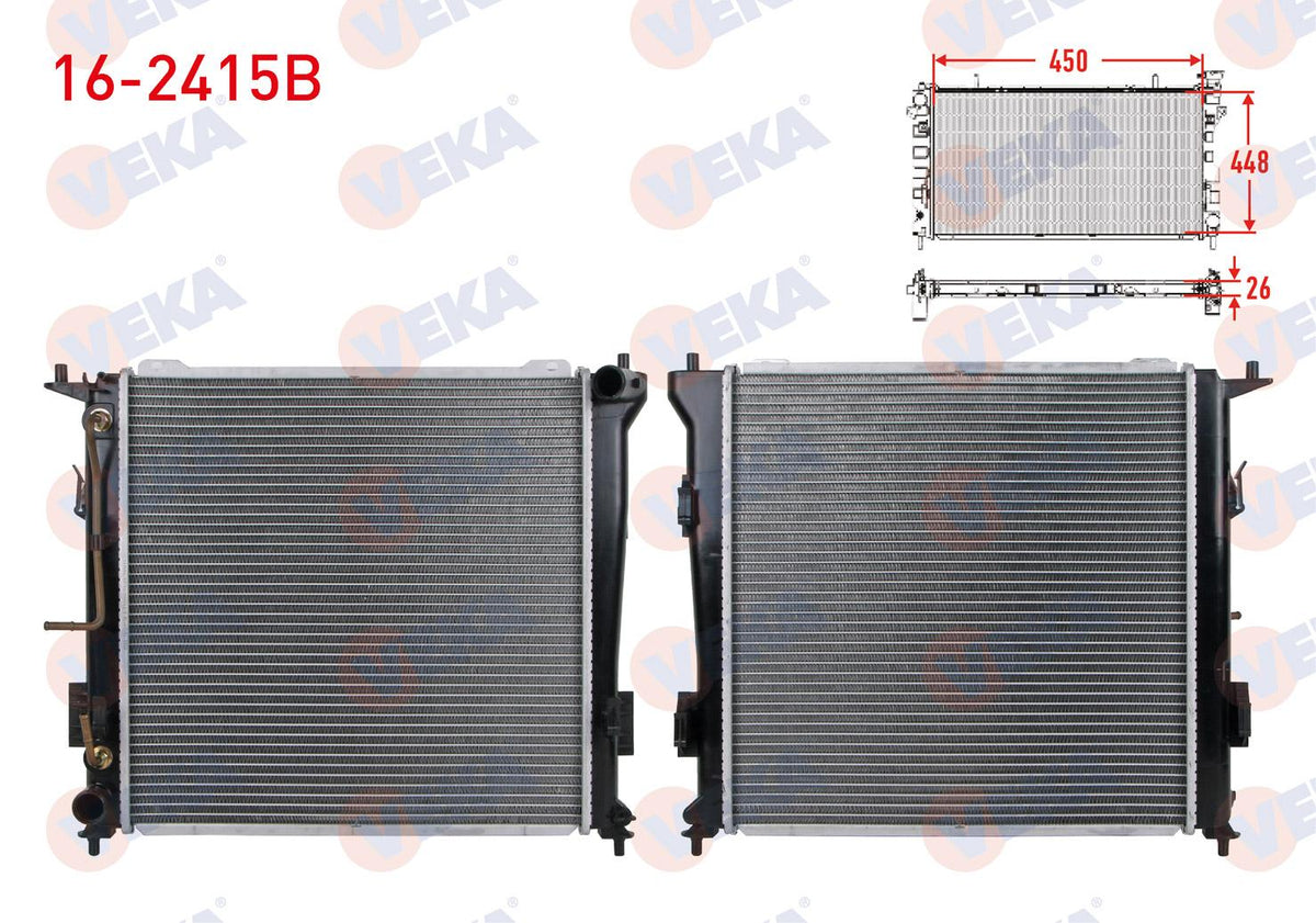 Veka 16-2415B Su Radiator Brazing Hyundai i30 (Fd) 1.6 CRDi A-T 2007-2011 — Radiators & Fans
