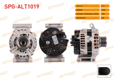 SPAGO SPG-ALT1019 Ford Transit 2014-2018 Models 2.2 TDCi Alternator — Starting & Charging