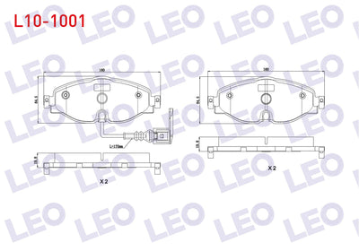 LEO L10-1001 Brake Pad Front with Connector Golf VII (5G1) 1.2 TSI 2012-/ 1.4 TSI 2012-/ 1.6 TDI 2012-/ Passat 1 — Brake Pads