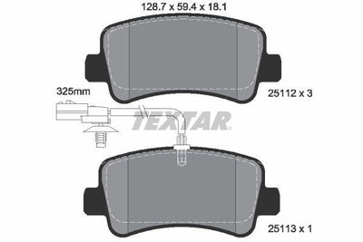 Textar 2511201 Brake Pad Rear Master III Movano B Nv400 09- 1 Piece — Brake Pads