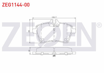 Zegen ZEG1144-00 Brake Pad Front Mercedes A Series A 200 2004-2012 / A 150 2004-2012 / A 160 CDI 2004-2012 / A 1 — Brake Pads