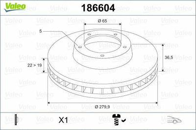 VALEO 186604 Front Brake Disc — Brake Rotors & Drums