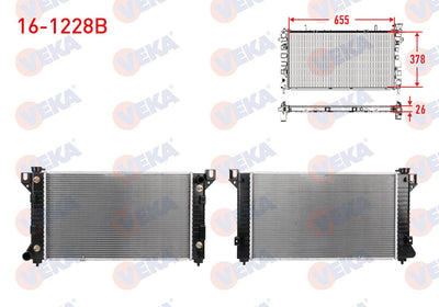 Veka 16-1228B Water Radiator Brazing Chrysler Voyager 2.4, 3.0 and 2 more models — Radiators & Fans