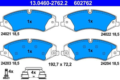 ATE 13.0460-2762.2 Brake Pad Front Discovery 4 10-16 Range Rover Sport 10 > Range Rover 13 > — Brake Pads