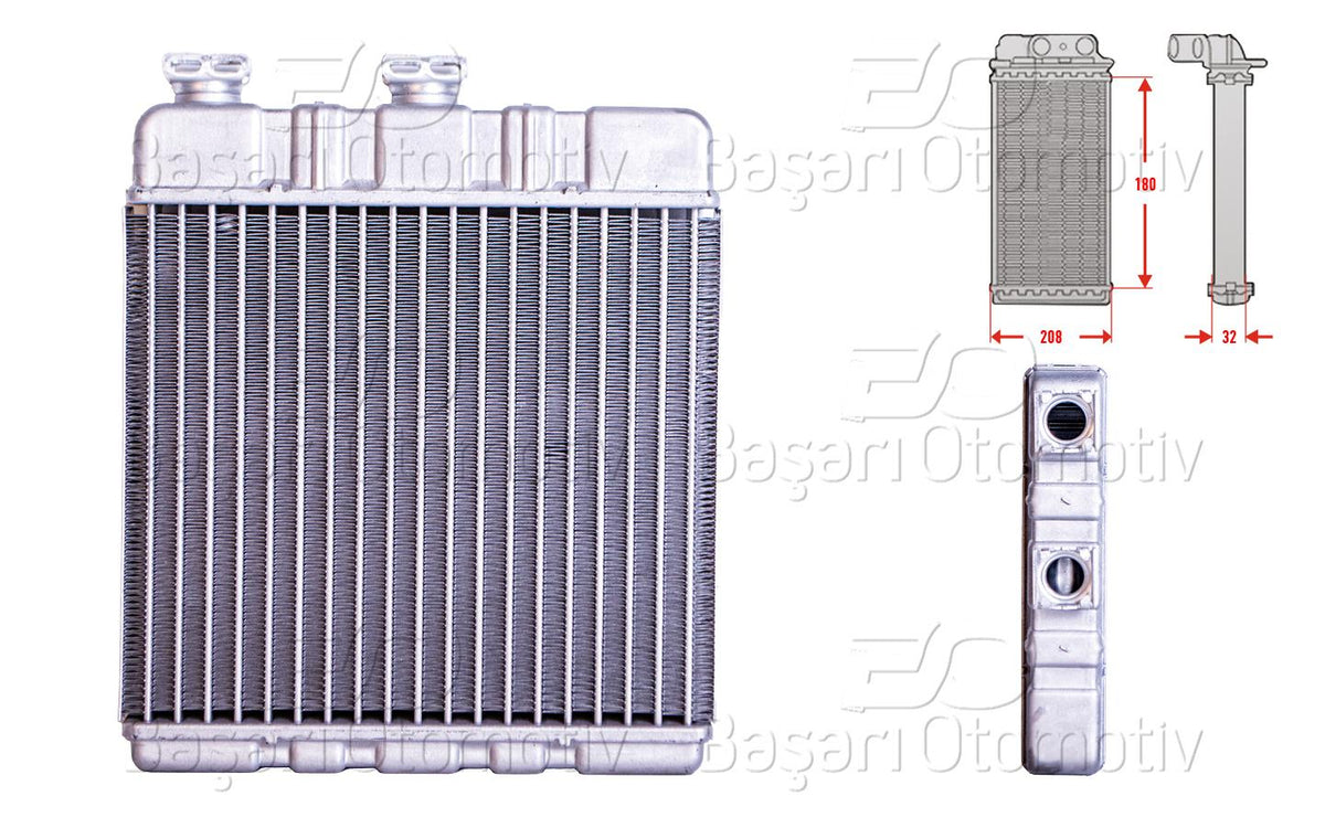 Wisco 2143129-00 Heater Core Brazing 180X210 mm Opel Astra G 1.6-2.2 DTi Zafira A 1.6-2.2 16V 1998 > — Heater & Blower