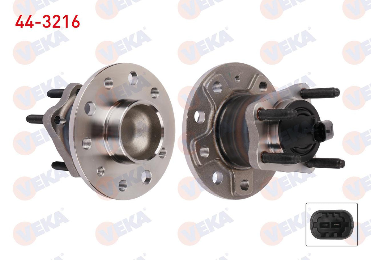 Veka 44-3216 Wheel Hub Left-Right Rear with Bearing Opel Astra H 1.3 CDTi 5 Lug ABS with Sensor 2004-2010