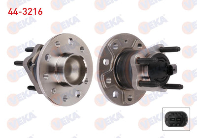 Veka 44-3216 Wheel Hub Left-Right Rear with Bearing Opel Astra H 1.3 CDTi 5 Lug ABS with Sensor 2004-2010 — Hub Assemblies