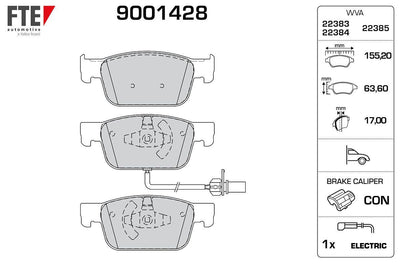 Fte 9001428 Brake Pad A4 15 > Front — Brake Pads